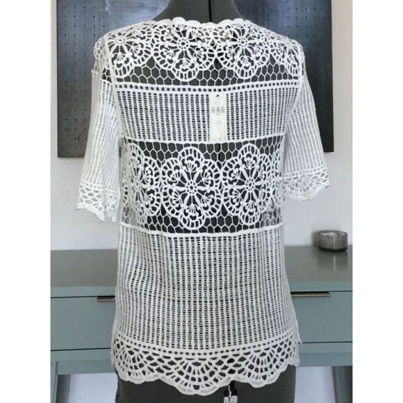 NEW James Coviello For Anthropolgie Women’s XS Lace Top - Picture 6 of 7